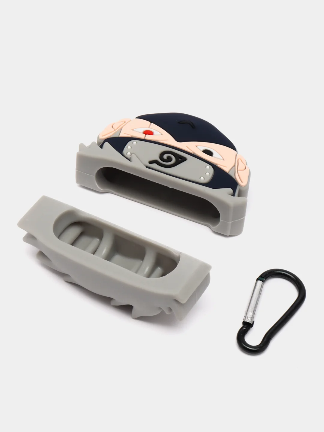 Коралловый чехол для беспроводных наушников AirPods (Аирподс) 1 / 2 / Pro, Pro 2 с карабином