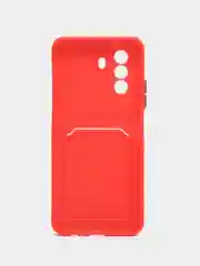Красный чехол HUAWEI NOVA Y71 / NOVA Y70 с защитой камеры, карман для пластиковой карты