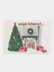 Красный открытка  Новогодняя, поздравительная "С Новым годом", мини открытка