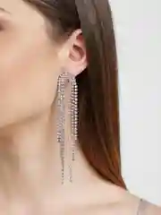Золотой серьги длинные, вечерние