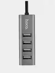 Серый usb разветвитель на 4 порта Hoco HB1