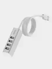 Серебряный usb разветвитель на 4 порта Hoco HB1