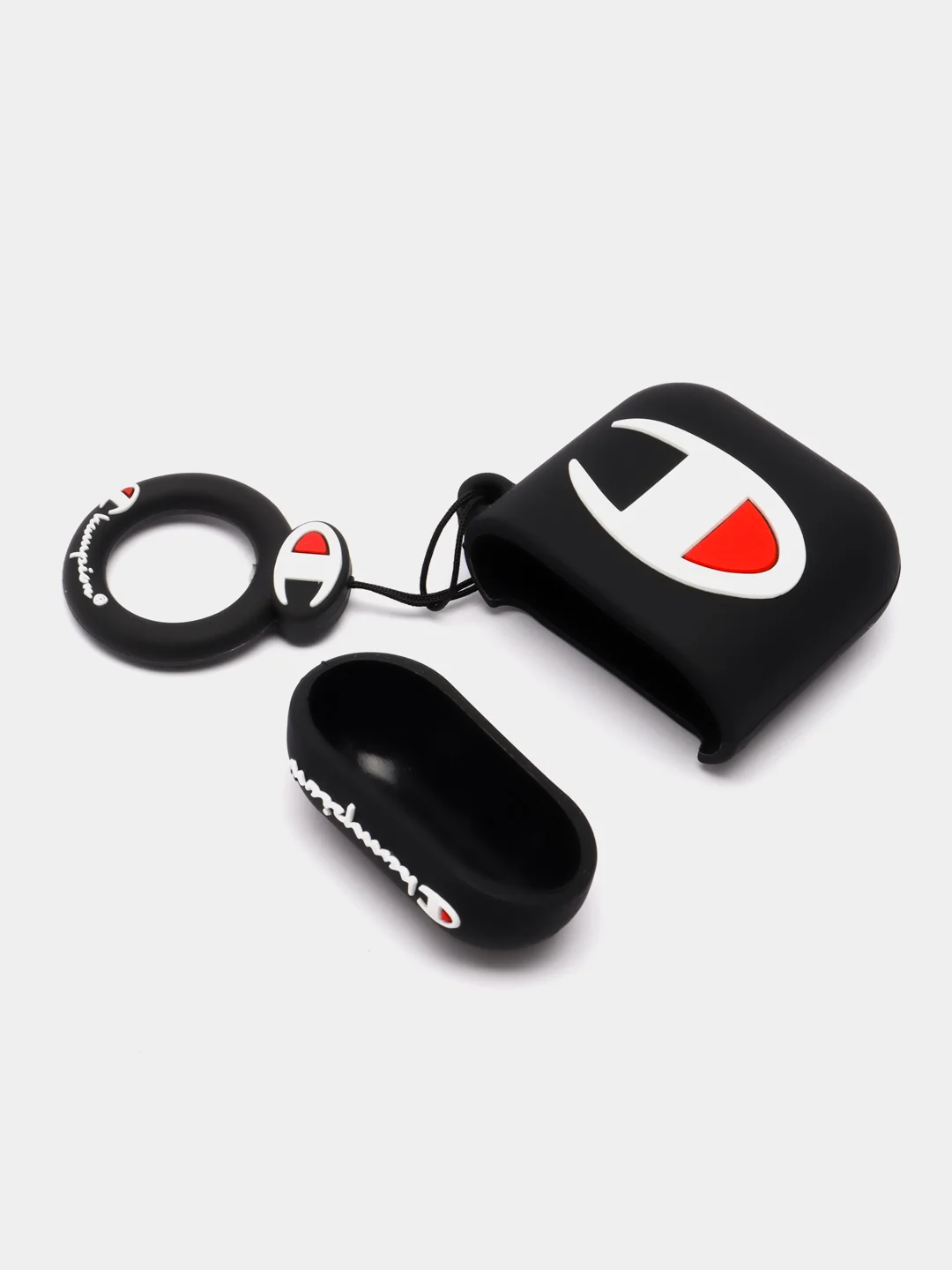 Молочный чехол для беспроводных наушников AirPods (Аирподс) 1 / 2 / Pro, Pro 2 с карабином