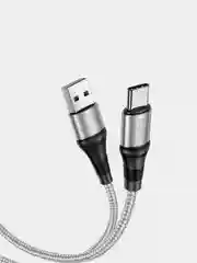 Черный кабель зарядный USB Type-C Hoco X50 Excellent 3.0A, 1 метр