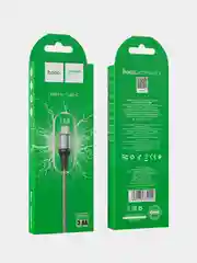 Черный кабель зарядный USB Type-C Hoco X50 Excellent 3.0A, 1 метр