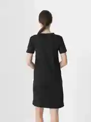 Черный платье-футболка женское, удлиненное, оверсайз