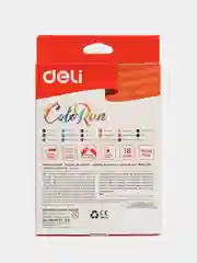 Карандаши цветные Deli, 18 цветов, трехгранные, пластик