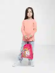 Кораллово-розовый мешок для обуви "Единорог"