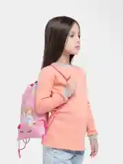 Пастельно-коралловый мешок для обуви "Единорог"