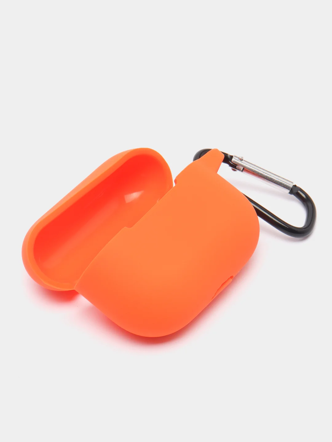 Оранжевый силиконовый чехол для наушников Apple Airpods Pro, с карабином