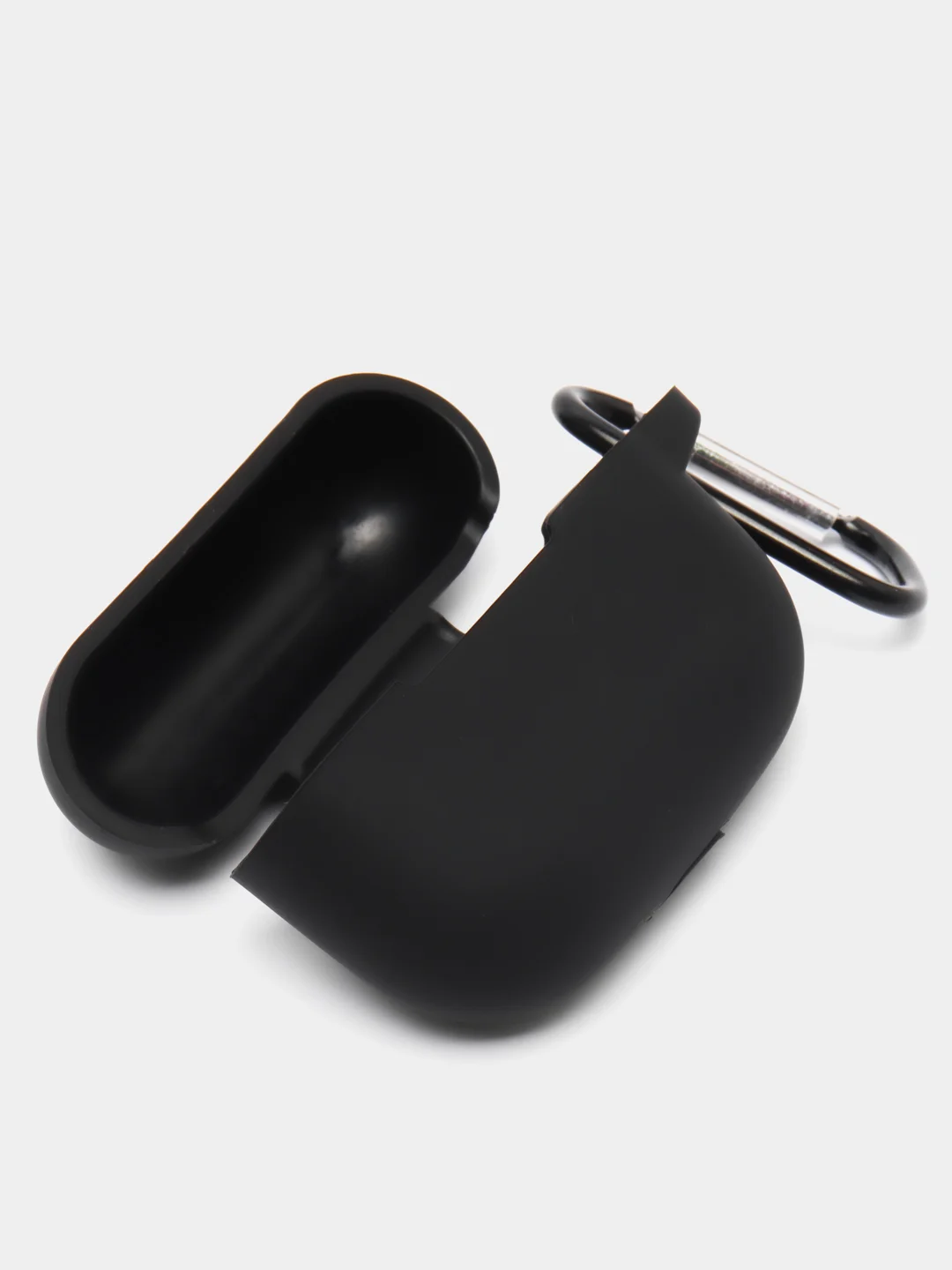 Черный силиконовый чехол для наушников Apple Airpods Pro, с карабином