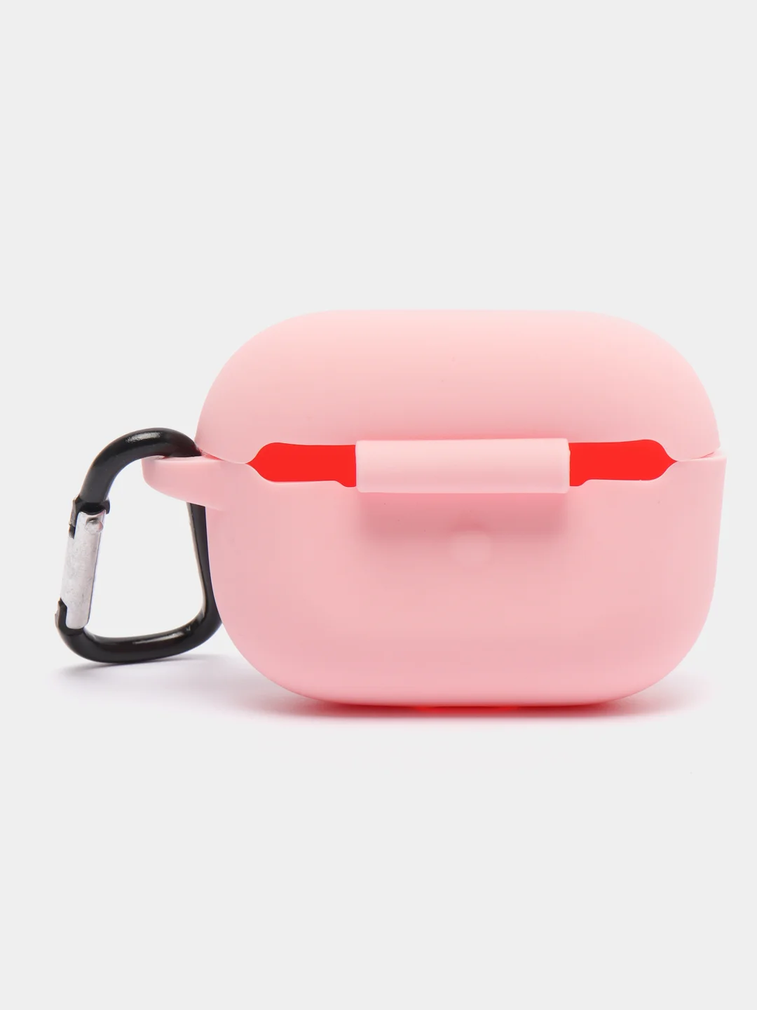 Розовый силиконовый чехол для наушников Apple Airpods Pro, с карабином