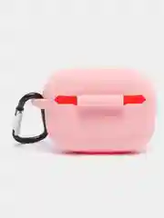 Розовый силиконовый чехол для наушников Apple Airpods Pro, с карабином