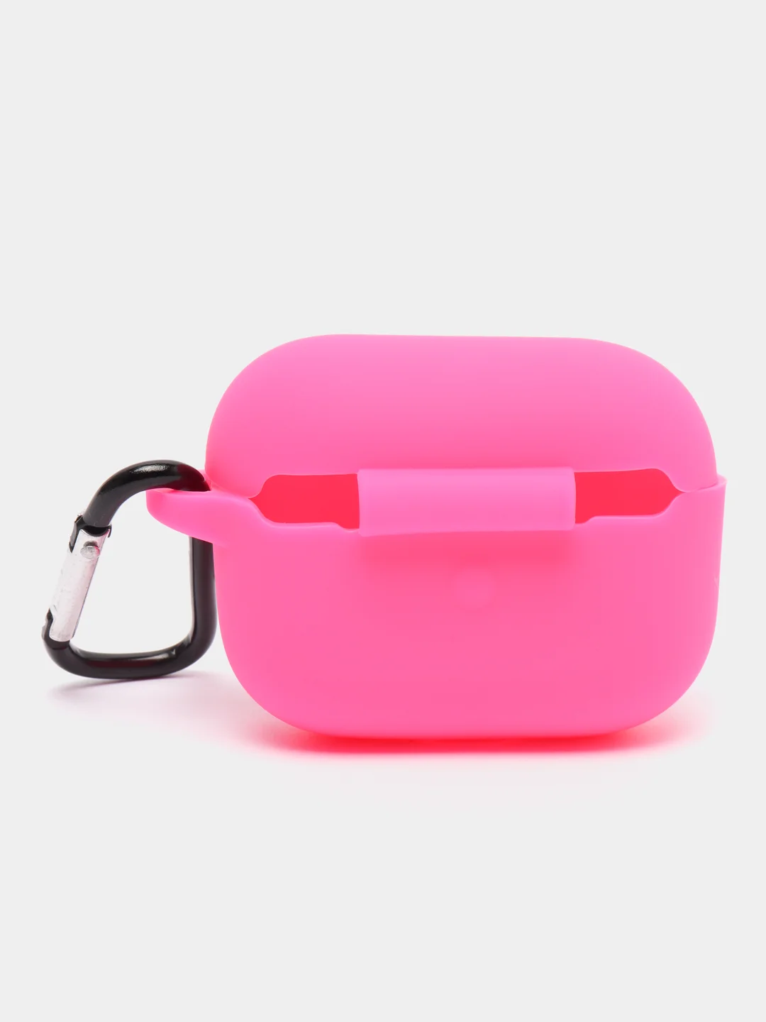 Фуксия силиконовый чехол для наушников Apple Airpods Pro, с карабином