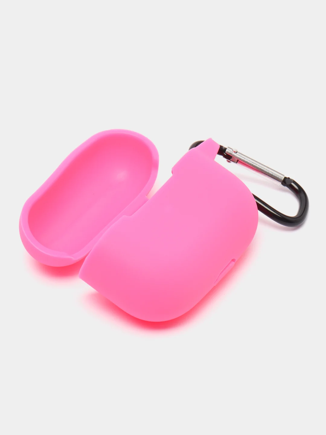 Фуксия силиконовый чехол для наушников Apple Airpods Pro, с карабином