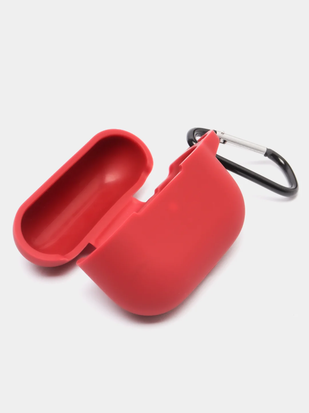 Багровый силиконовый чехол для наушников Apple Airpods Pro, с карабином