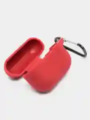 Багровый силиконовый чехол для наушников Apple Airpods Pro, с карабином