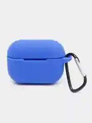 Синий силиконовый чехол для наушников Apple Airpods Pro, с карабином