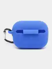 Синий силиконовый чехол для наушников Apple Airpods Pro, с карабином