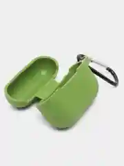 Зелёный хаки силиконовый чехол для наушников Apple Airpods Pro, с карабином