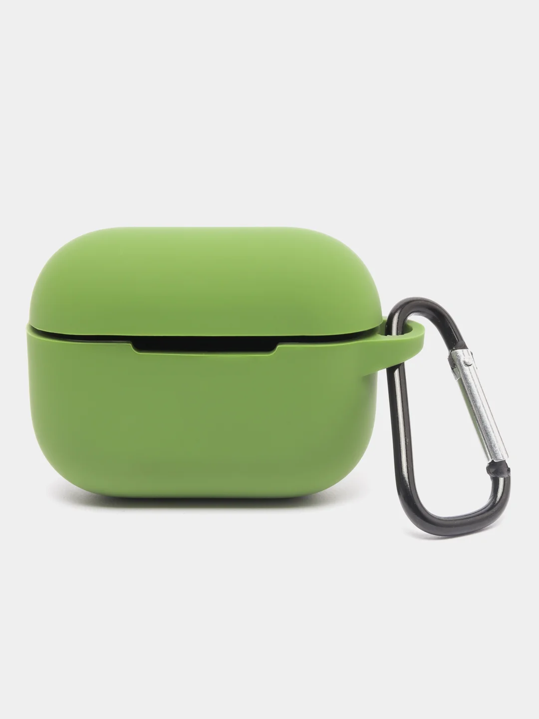 Зелёный хаки силиконовый чехол для наушников Apple Airpods Pro, с карабином