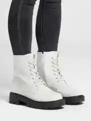 Белый ботинки женские осенние теплые
