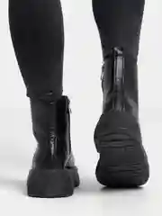 Черный ботинки женские осенние, утепленные