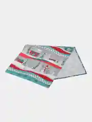 Бирюзовый полотенце кухонное из рогожки "Новый год"