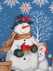 Синий полотенце кухонное из рогожки "Новый год"