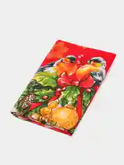Бордовый полотенце кухонное из рогожки "Новый год"