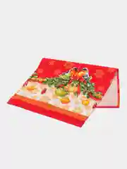 Бордовый полотенце кухонное из рогожки "Новый год"