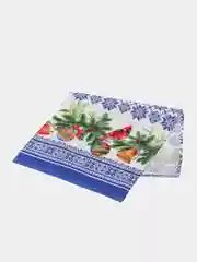 Синий меланж полотенце кухонное из рогожки "Новый год"