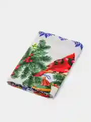 Синий меланж полотенце кухонное из рогожки "Новый год"