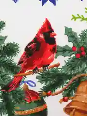 Синий меланж полотенце кухонное из рогожки "Новый год"