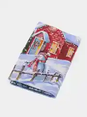 Лазурный полотенце кухонное из рогожки "Новый год"