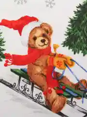 Темно-синий полотенце кухонное из рогожки "Новый год"