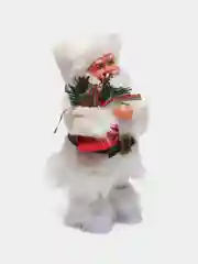 Дед Мороз "В меховом белом костюмчике, с мешком" двигается, 11 х 30 см