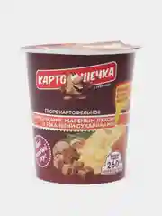 Пюре картофельное с грибочками, жареным луком и ржаными сухариками, 40 г