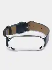 Синий ремешок для Xiaomi Mi Band 7 кожаный на фитнес браслет ми банд