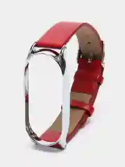 Красный ремешок для Xiaomi Mi Band 7 кожаный на фитнес браслет ми банд