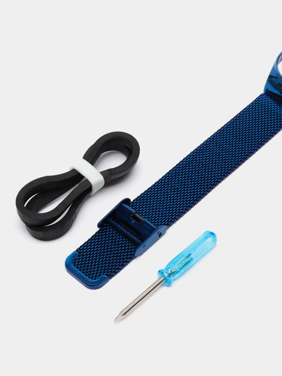 Синий металлический ремешок для фитнес часов Xiaomi Mi Band 7сяоми ми банд