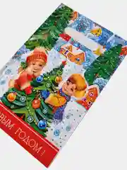 Белый пакет "С Новым Годом",  20 х 30 см/Пакет новогодний/Пакет подарочный