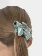 Зеленый резинки для волос, с бантиком