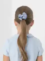 Синий меланж резинки для волос, с бантиком