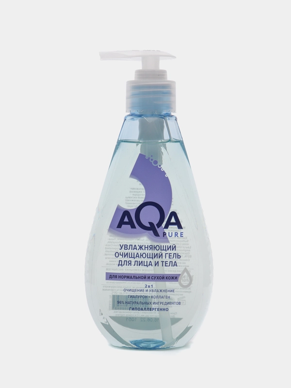 Увлажняющий очищающий гель для лица и тела AQA Pure, для нормальной и сухой кожи, 250 мл