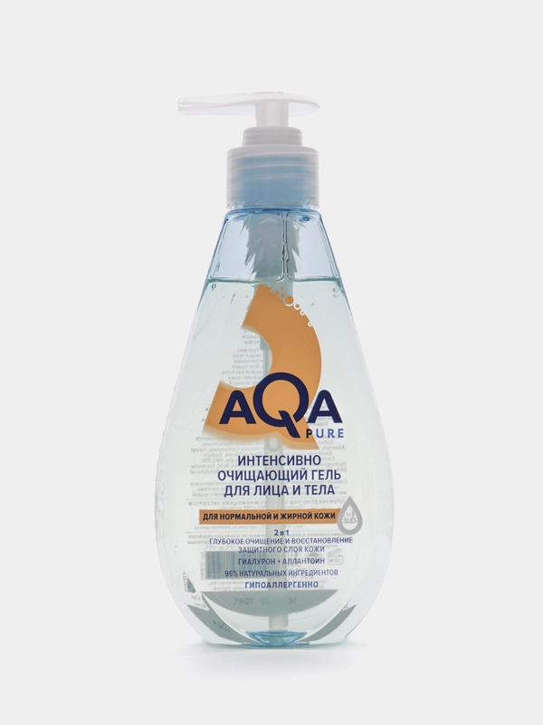 Интенсивно очищающий гель для лица и тела AQA Pure, для нормальной и жирной кожи, 250 мл