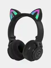 Черный беспроводные наушники с кошачьими светящимися ушками Borofone BO18 Cat