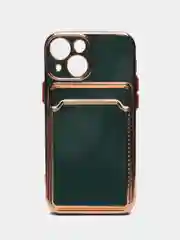 Зеленый чехол на айфон 11, для iPhone 13, 12 Mini 7/8 Plus/XR/XS/15 Pro Max, с карманом для карт