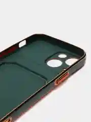 Зеленый чехол на айфон 11, для iPhone 13, 12 Mini 7/8 Plus/XR/XS/15 Pro Max, с карманом для карт