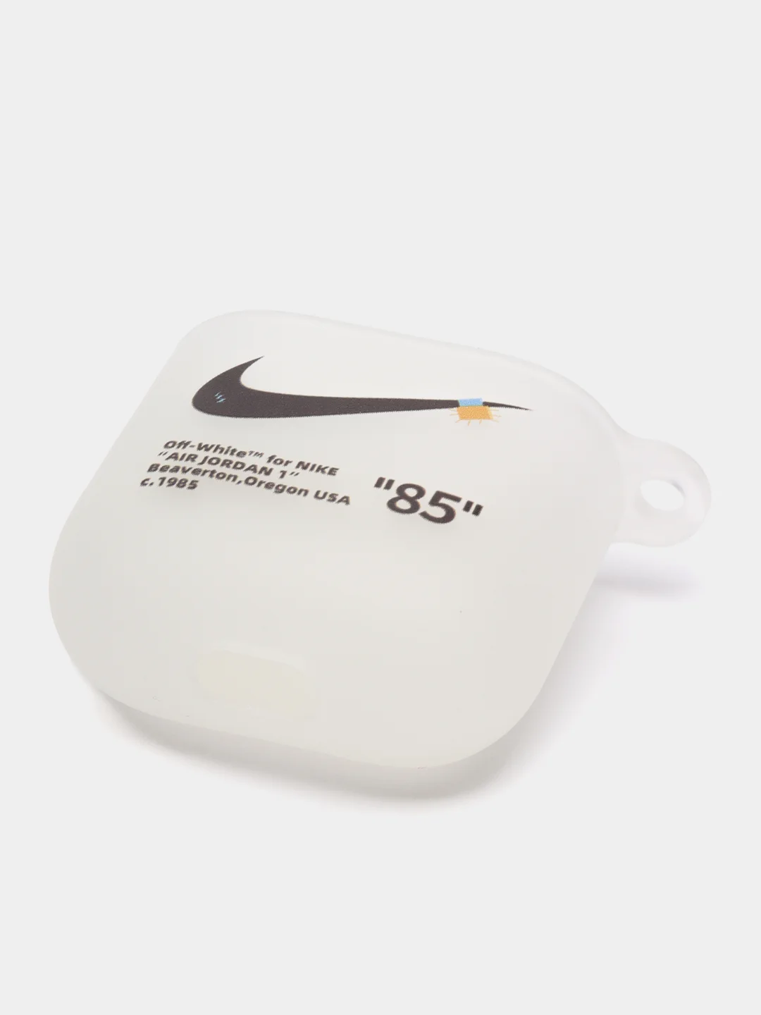 Прозрачный силиконовый чехол для наушников Apple Airpods 1, 2. с принтом Nike, Nasa (Найк, Наса))